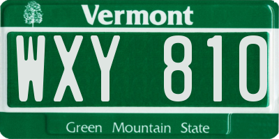 VT license plate WXY810
