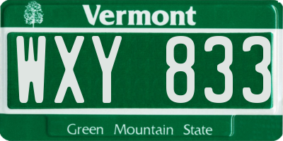 VT license plate WXY833
