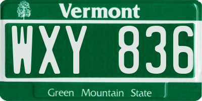 VT license plate WXY836