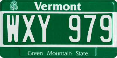 VT license plate WXY979
