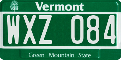 VT license plate WXZ084