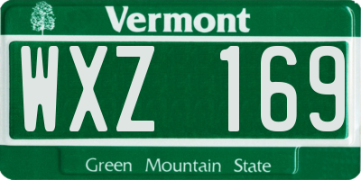 VT license plate WXZ169