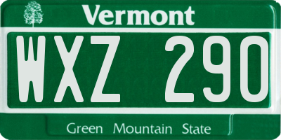 VT license plate WXZ290