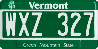 VT license plate WXZ327