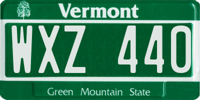 VT license plate WXZ440