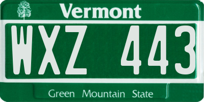 VT license plate WXZ443
