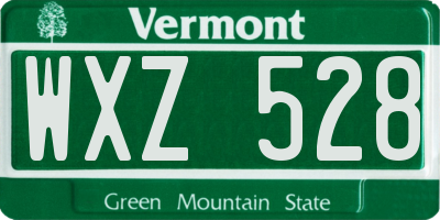 VT license plate WXZ528