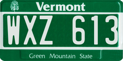 VT license plate WXZ613