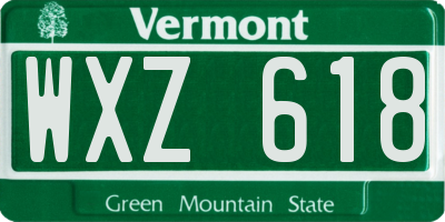 VT license plate WXZ618