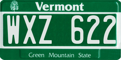 VT license plate WXZ622