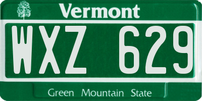 VT license plate WXZ629