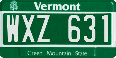 VT license plate WXZ631