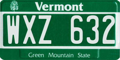 VT license plate WXZ632