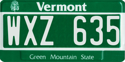 VT license plate WXZ635