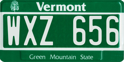 VT license plate WXZ656