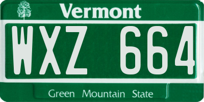 VT license plate WXZ664