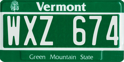 VT license plate WXZ674