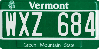 VT license plate WXZ684