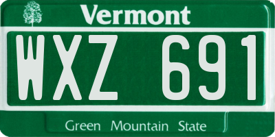 VT license plate WXZ691