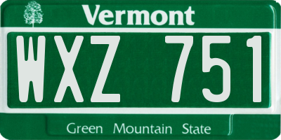 VT license plate WXZ751