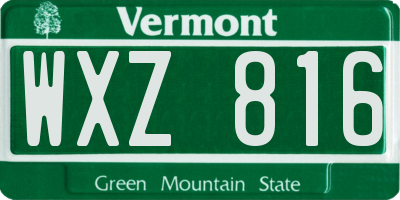VT license plate WXZ816
