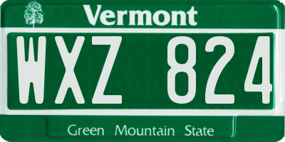 VT license plate WXZ824