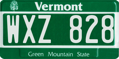 VT license plate WXZ828