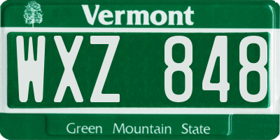 VT license plate WXZ848