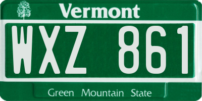 VT license plate WXZ861