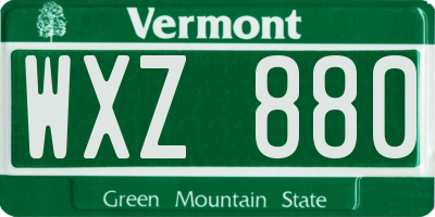 VT license plate WXZ880