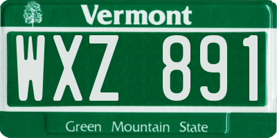 VT license plate WXZ891