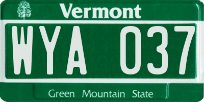 VT license plate WYA037