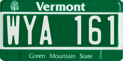 VT license plate WYA161