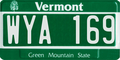 VT license plate WYA169