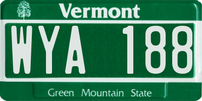 VT license plate WYA188