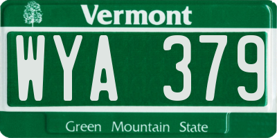 VT license plate WYA379