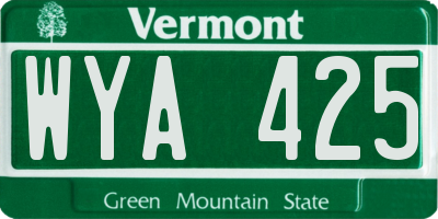 VT license plate WYA425