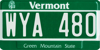VT license plate WYA480