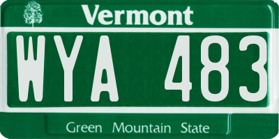 VT license plate WYA483