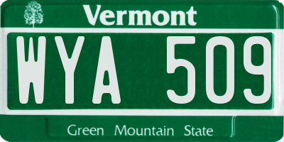 VT license plate WYA509
