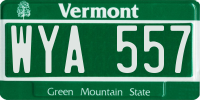 VT license plate WYA557