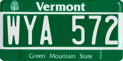 VT license plate WYA572