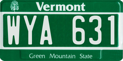 VT license plate WYA631
