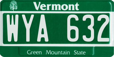 VT license plate WYA632