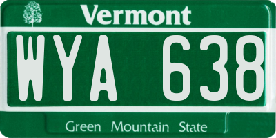 VT license plate WYA638