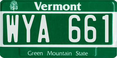VT license plate WYA661