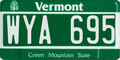 VT license plate WYA695