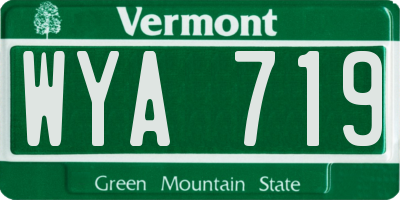 VT license plate WYA719