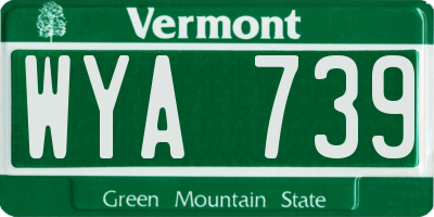 VT license plate WYA739