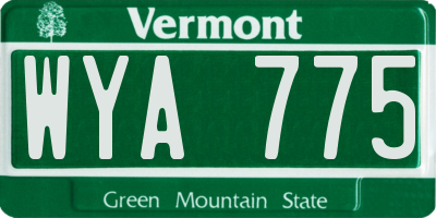 VT license plate WYA775
